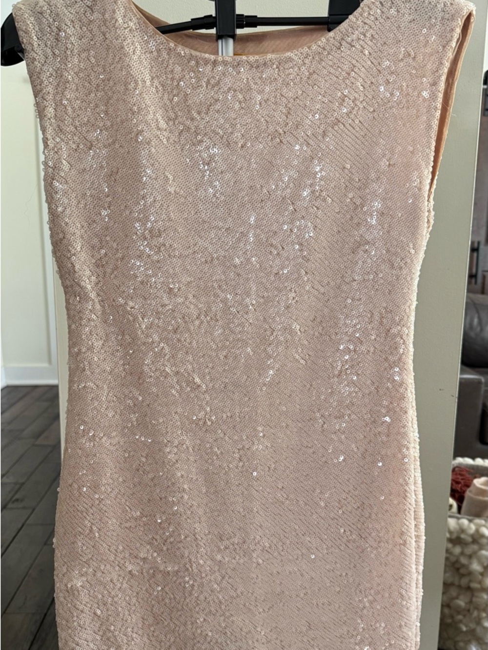 Alice + Olivia Blush Sequin Mini Dress